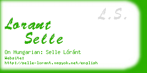 lorant selle business card